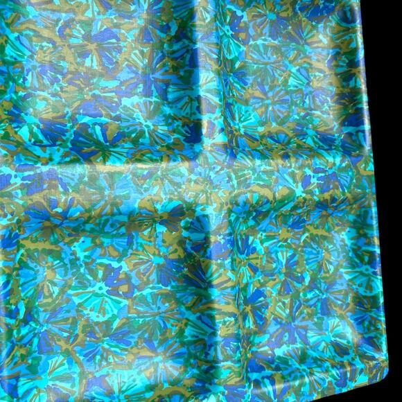 Vintage MCM Flower Power Japanese Takashima Lacquered Tray Blue Floral - Picture 12 of 12